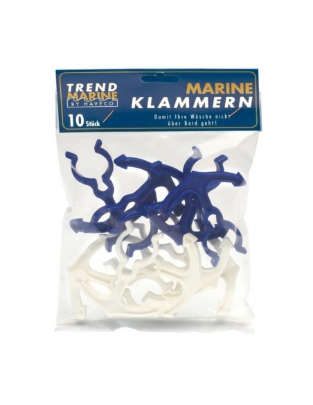 Railingknijpers - 5x Wit - 5x Blauw - Welcome On Board - Nautische Accessoires - 10219801 - € 12,95