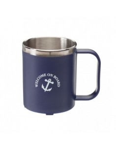 Koffiebeker - RVS Binnenzijde - blauw - Welcome On Board - Scheepsserviesgoed - 538780 - € 5,05