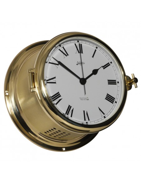 Royal 180 - Quartz Klok - Glazen Slaand - Romeins - Mat Messing - Schatz 1881 - Scheepsinstrumenten - 481 CS - € 449,00