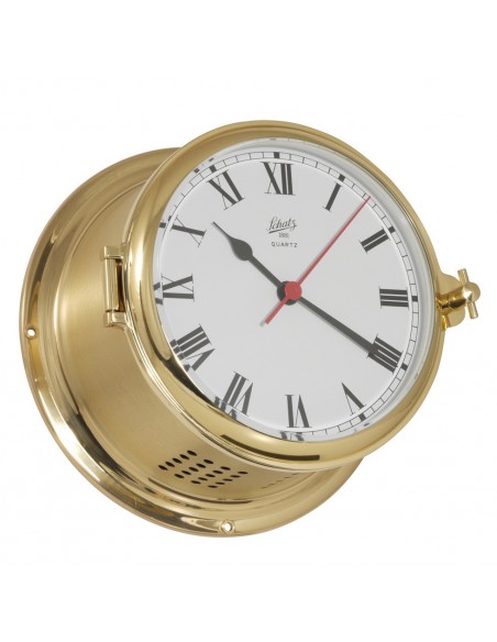 Royal 180 - Quartz Klok - Romeins - Mat Messing - Schatz 1881 - Scheepsinstrumenten - 481 C - € 335,00