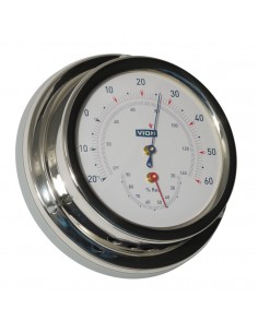 Thermometer / Hygrometer - Glanzend RVS - 129 mm - VION - Scheepsinstrumenten - A100 TH - € 99,00