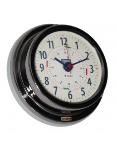 Quartz Klok Radiostilte - Titanium Gekleurd - 129 mm - VION - Scheepsinstrumenten - A103 C - € 99,00