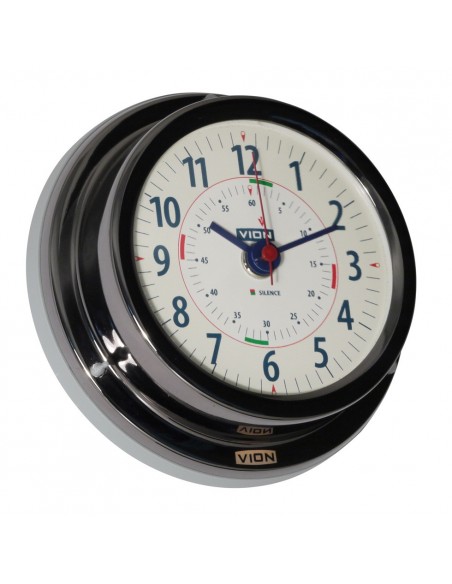 Quartz Klok Radiostilte - Titanium Gekleurd - 129 mm - VION - Scheepsinstrumenten - A103 C - € 99,00